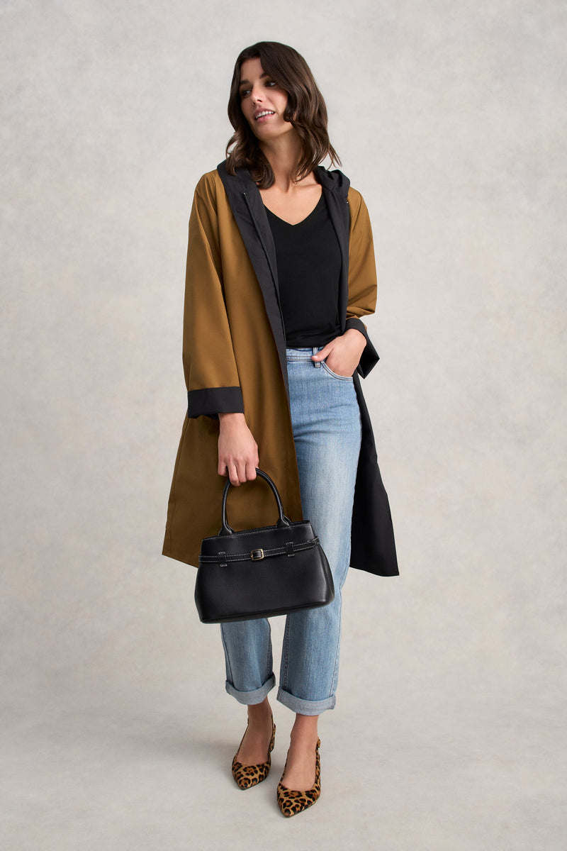 Reversible Raincoat - Tobacco / Black