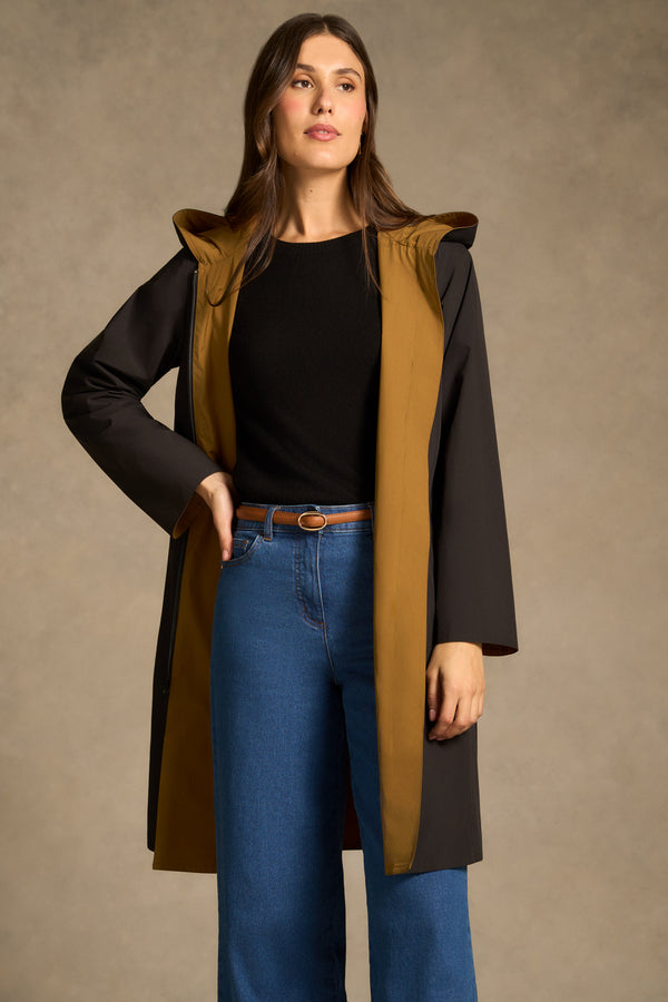 Reversible Raincoat - Tobacco / Black