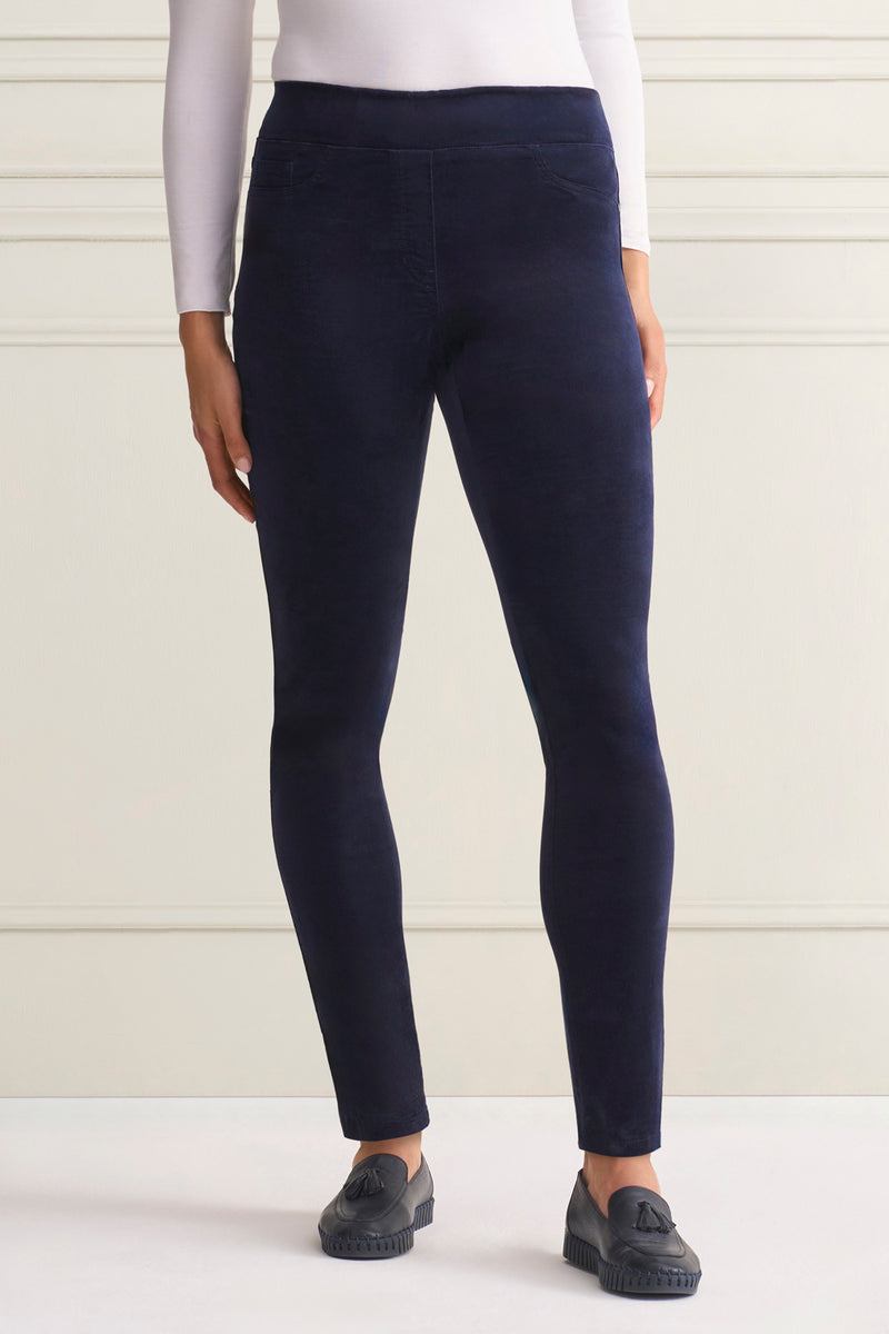 Bengajean Full Length Velvet Skinny Leg - Ink