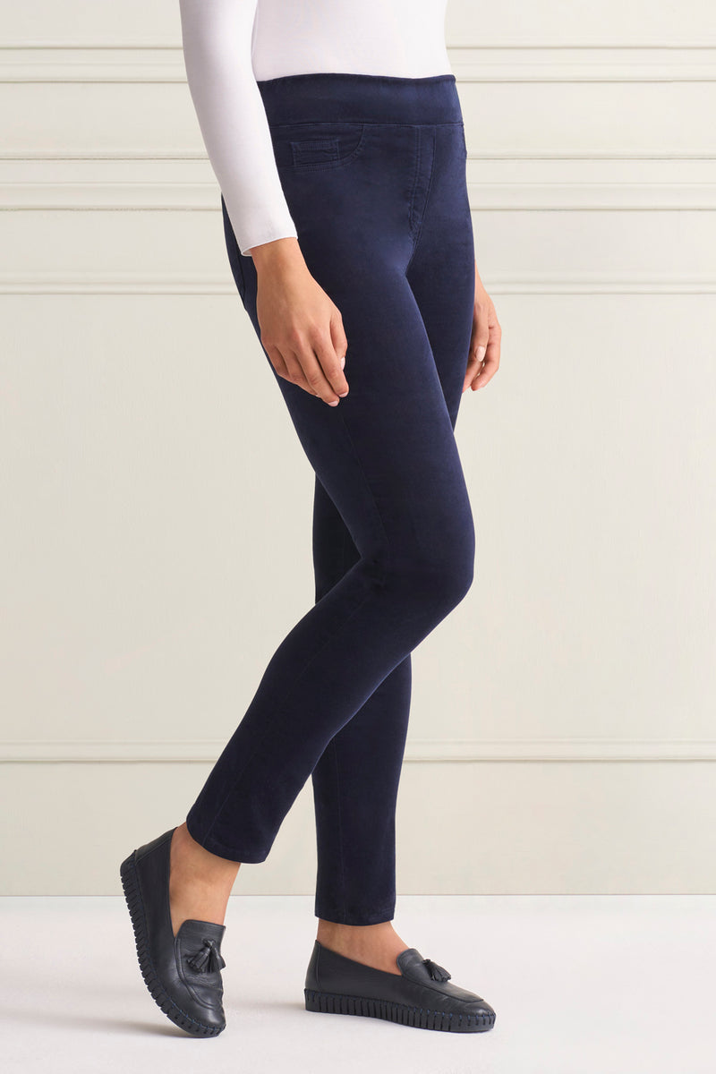 Bengajean Full Length Velvet Skinny Leg - Ink