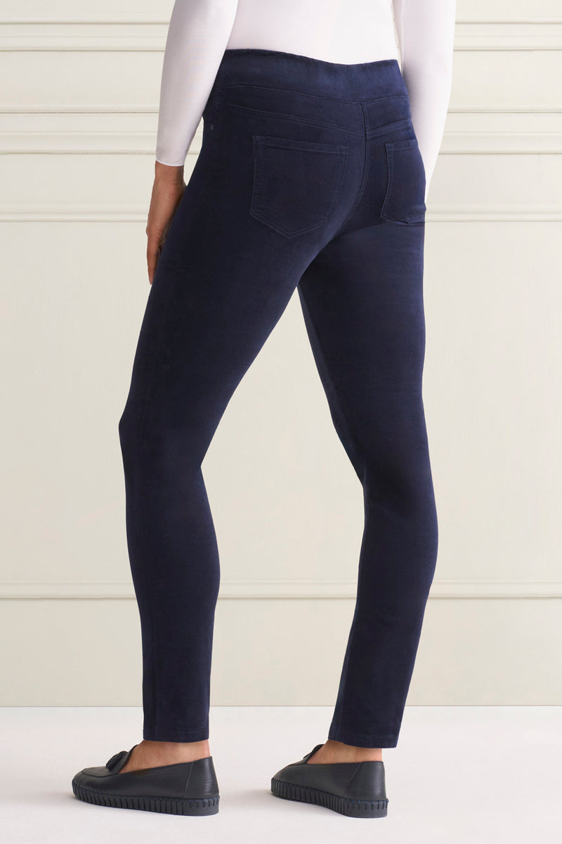 Bengajean Full Length Velvet Skinny Leg - Ink