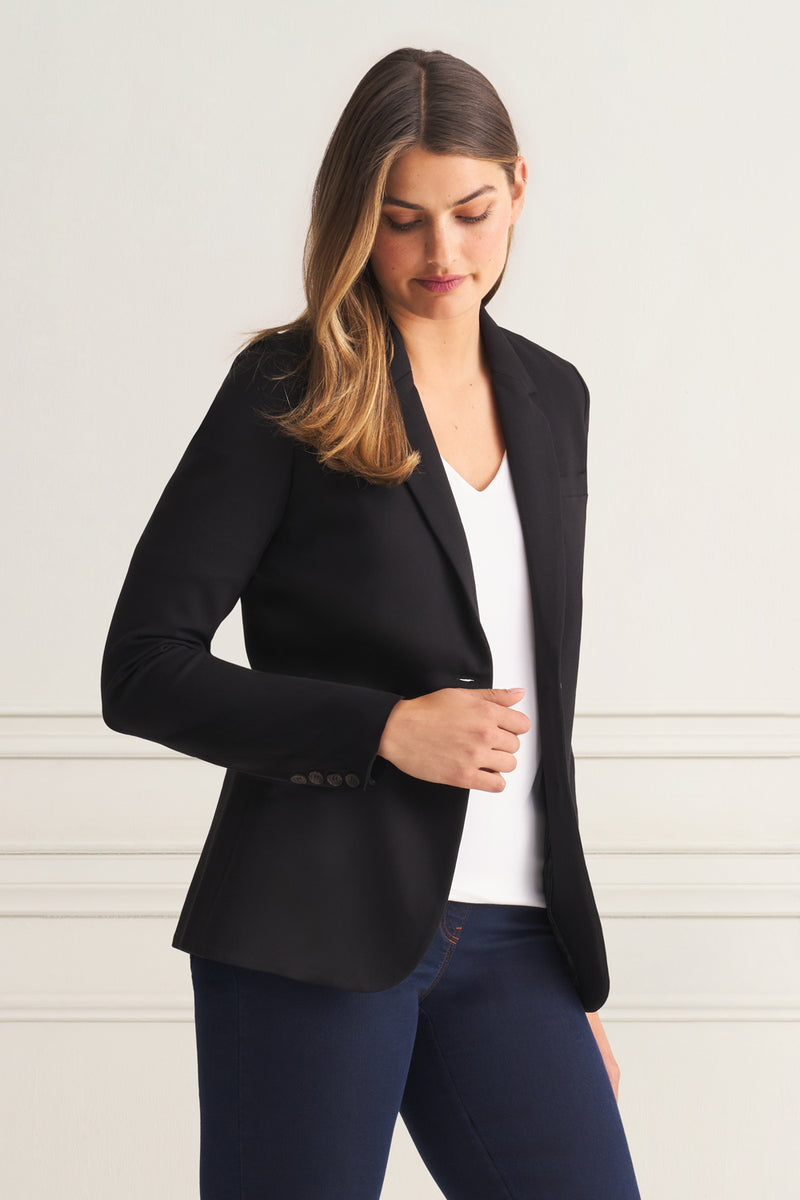 Classic Ponte Blazer - Black – Blue Illusion