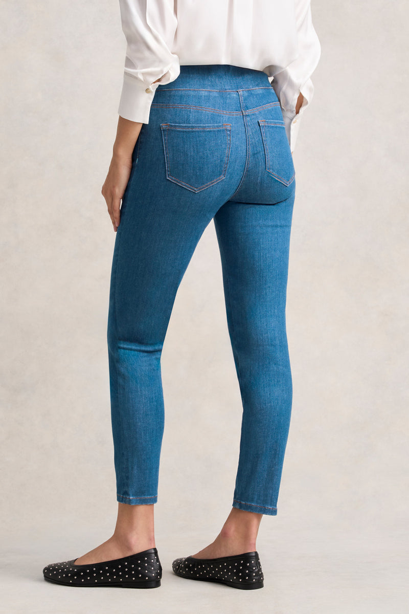 BENGAJEAN ANKLE LENGTH SKINNY LEG - INDIGO MID WASH