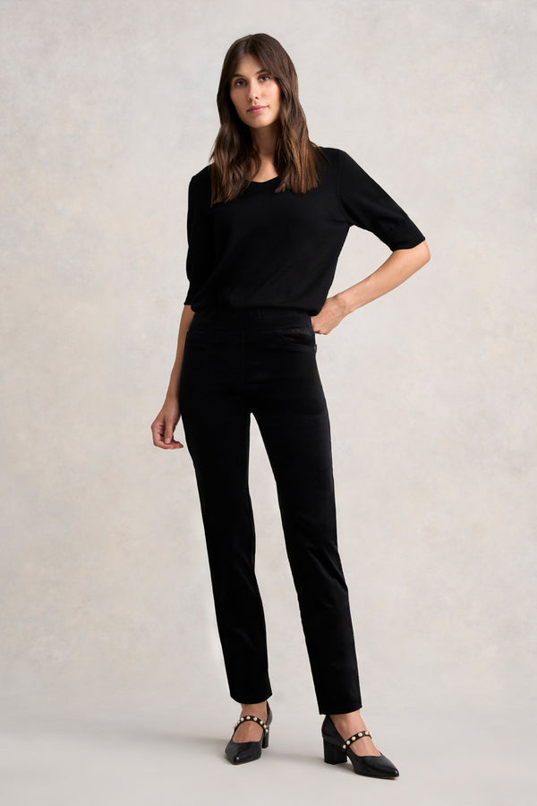 BENGAJEAN VELVET STRAIGHT LEG - BLACK 