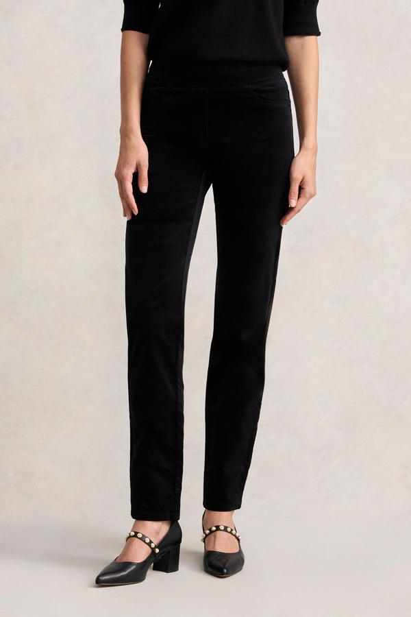 BENGAJEAN VELVET STRAIGHT LEG - BLACK 