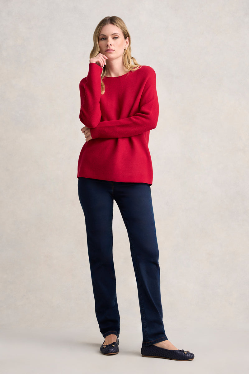 PURL COTTON JUMPER - ROUGE 