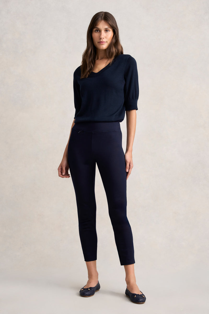 Zip Detail 7/8th Pant - Navy