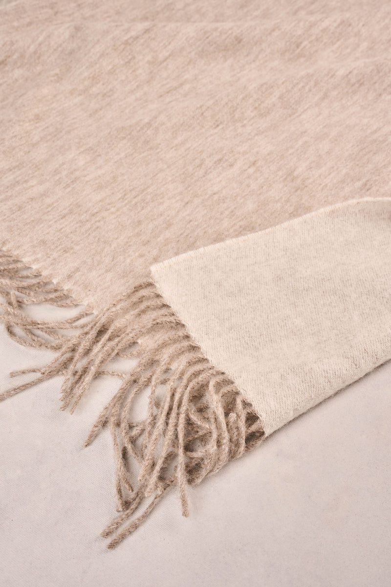 Blanket Wool Scarf - Fawn / Cream