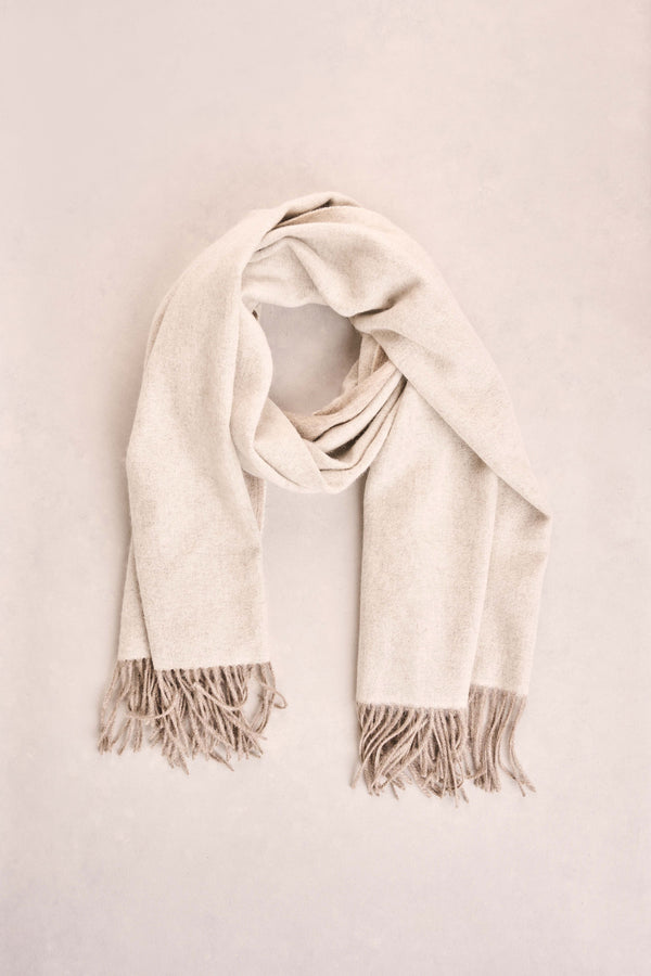 Blanket Wool Scarf - Fawn / Cream