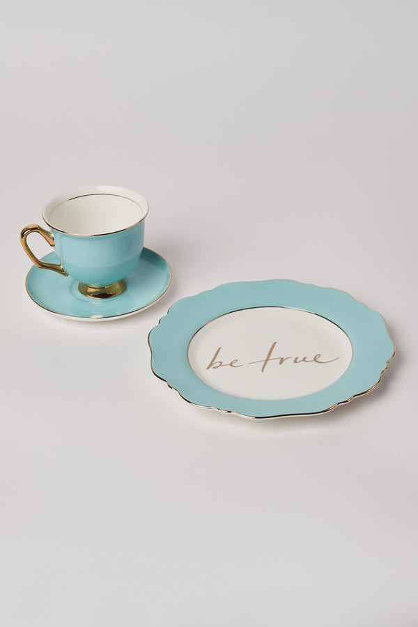XL Pale Blue Teacup And Saucer