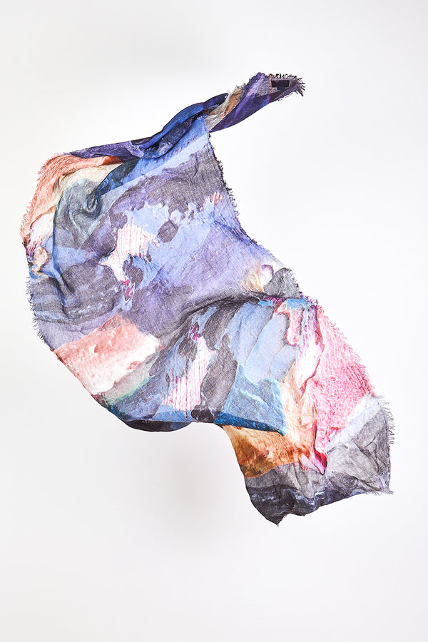 Abstract Wool Print Scarf