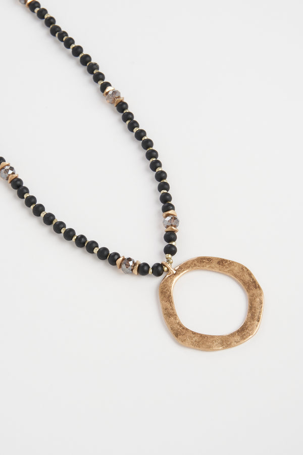 Beaded Circle Pendant Necklace