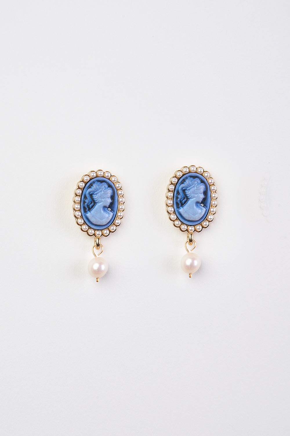 Blue on sale cameo earrings