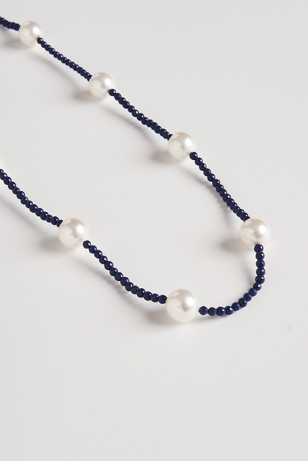 Navy pearl deals necklace