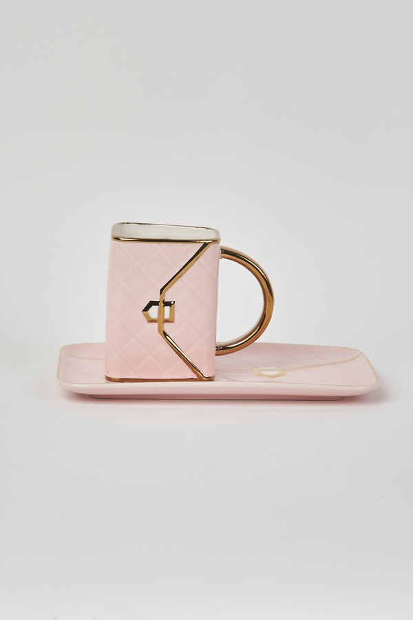 Designers Mug And Plate Set Pink