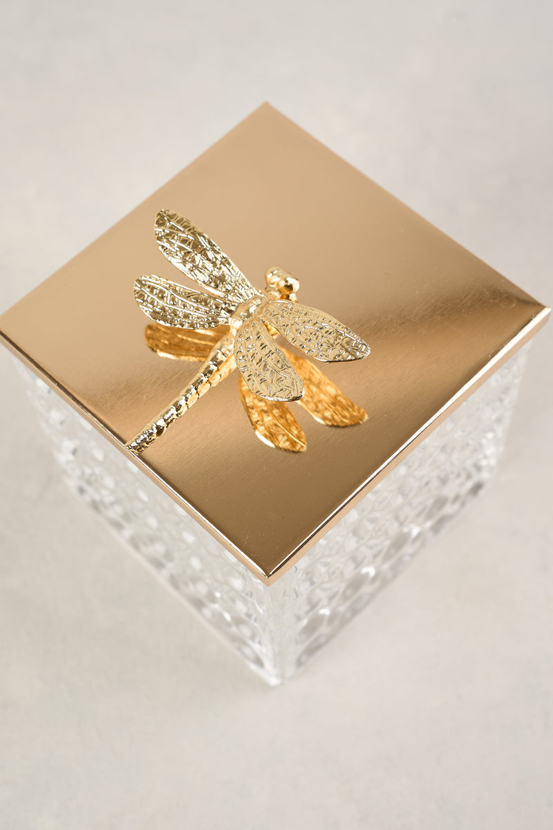 DRAGONFLYGLASS JAR - GOLD 