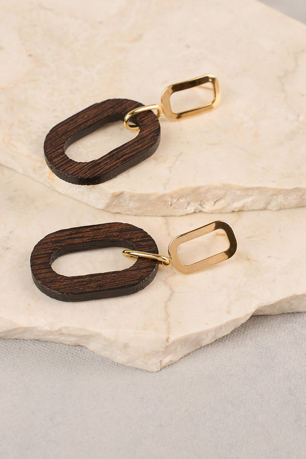 Mixed Link Earrings - Gold