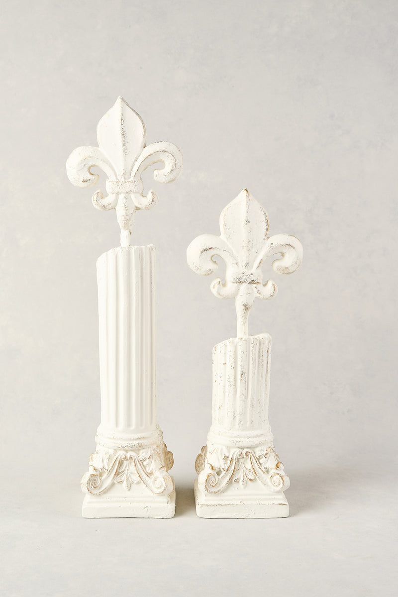 FLEUR DE LIS SCULPTURE LARGE - WHITE 