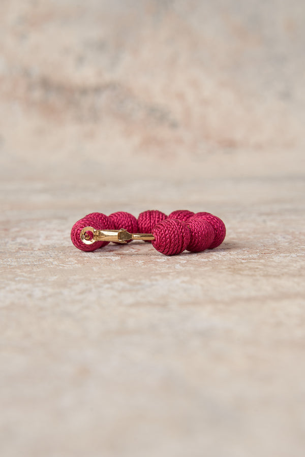 Fuchsia Bauble Hoop Earrings