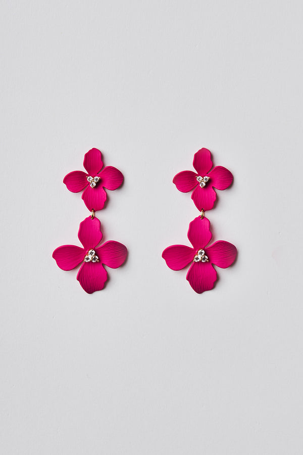 Fuchsia Floral Earring