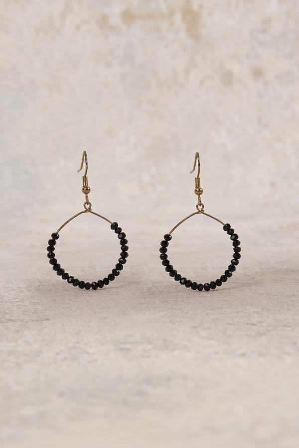 Glass Beaded Hoop Earrings