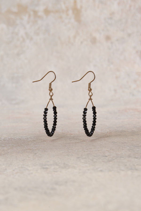 Glass Beaded Hoop Earrings