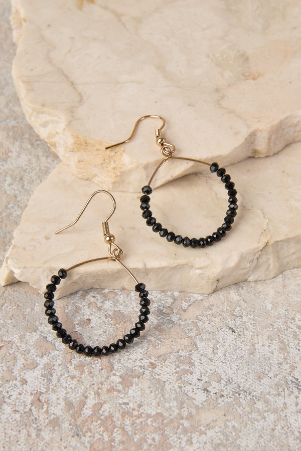 Glass Beaded Hoop Earrings