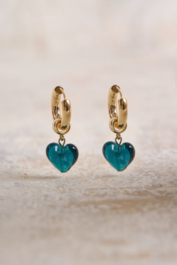 Glass Heart Earrings