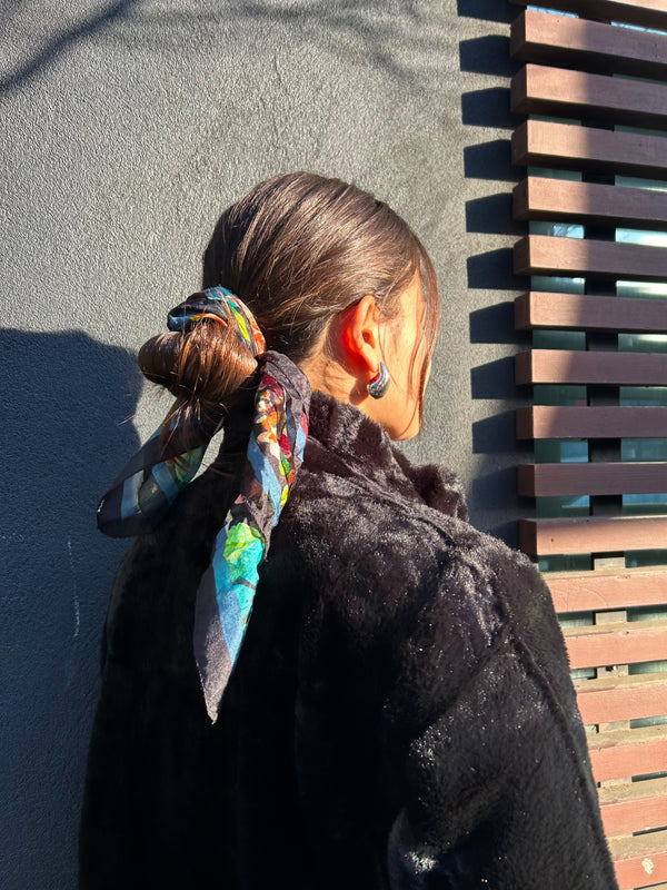 Long Hair How To Tie Hair Wrap Long Hair High Ponytail With Scarf