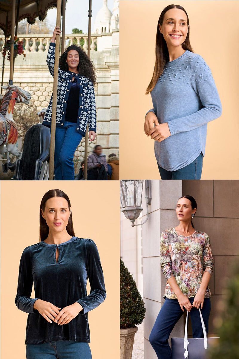 Classic French fashion, cardigan, jumper, velvet top, long sleeve top