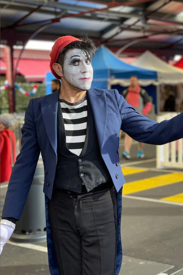 A mime performing at Bastille Day Festival, Melbourne