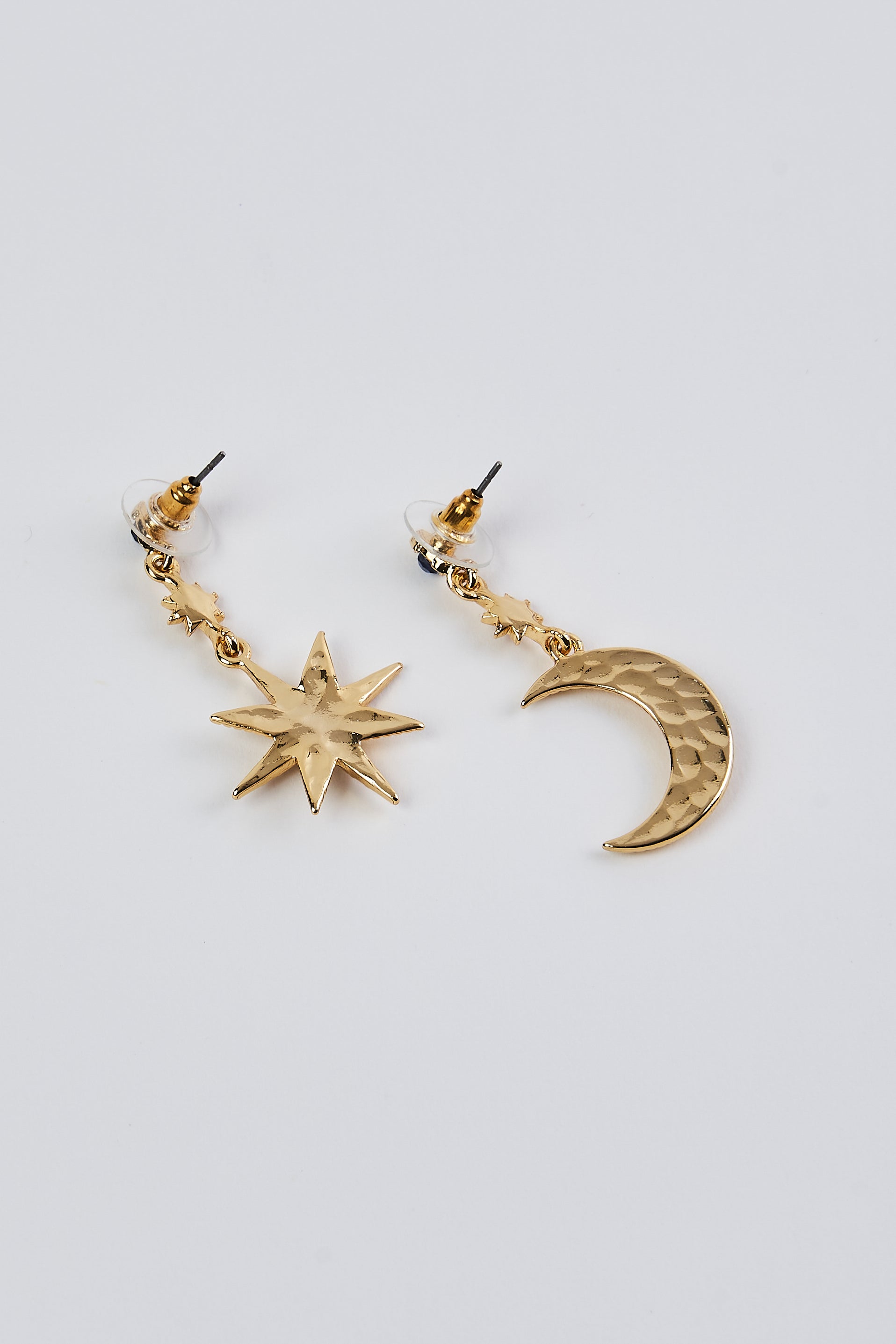 Moon Star Mini Stud Earrings - 925 Sterling Silver Minimalist Sky Obje –  MadamLili