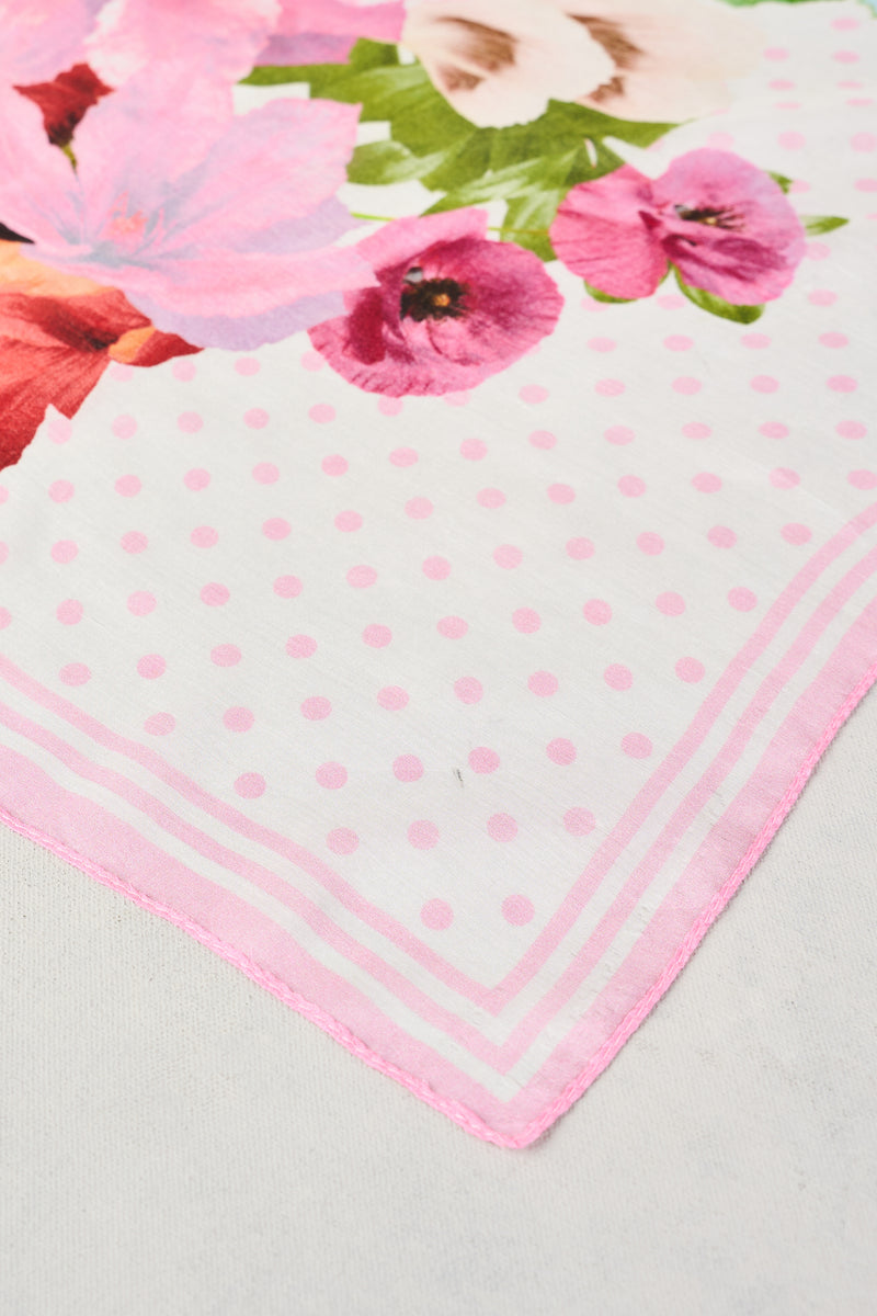 MULTI FLORAL SILK SCARF - MULTICOLOUR