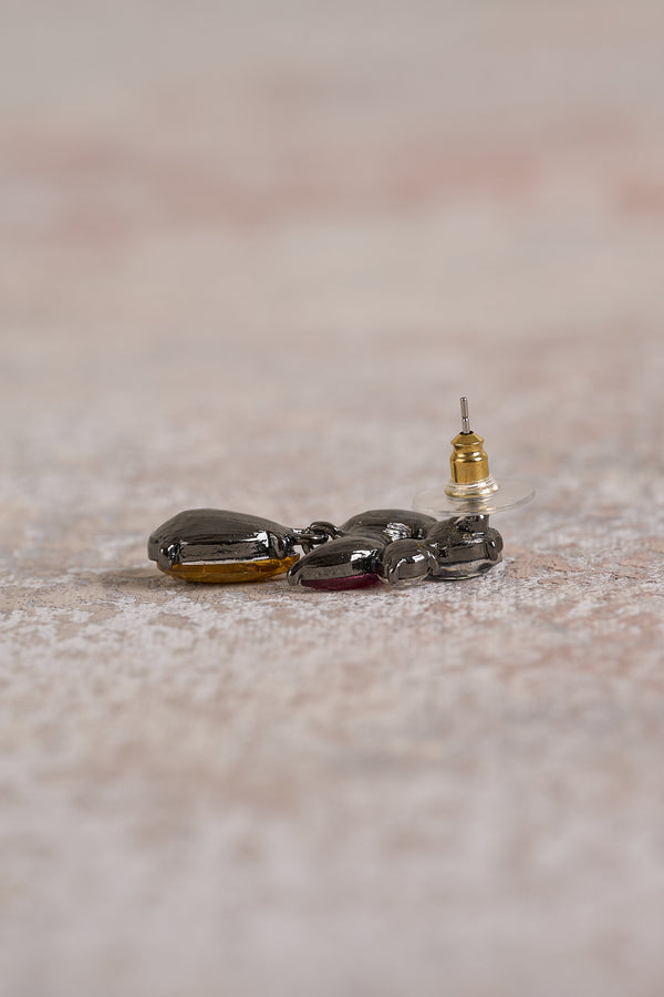 Multi Stone Drop Earrings