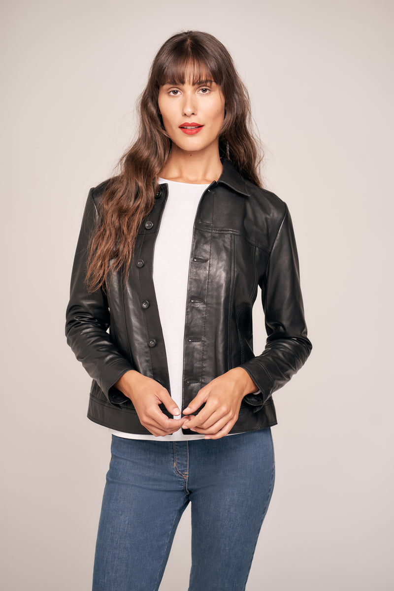 Olivia Newton-John Leather Jacket - Black