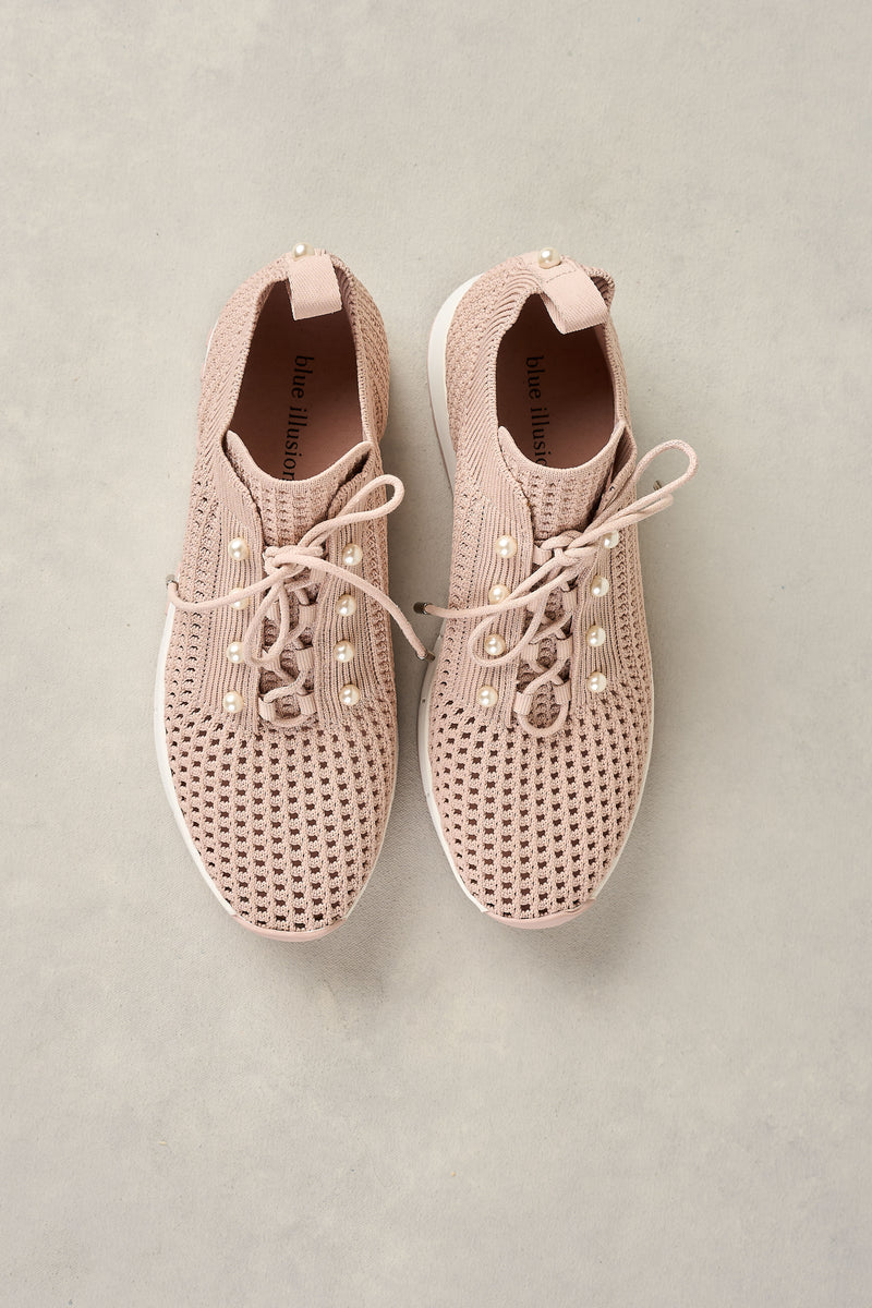 PERLA KNIT SNEAKER - DUSTY PINK