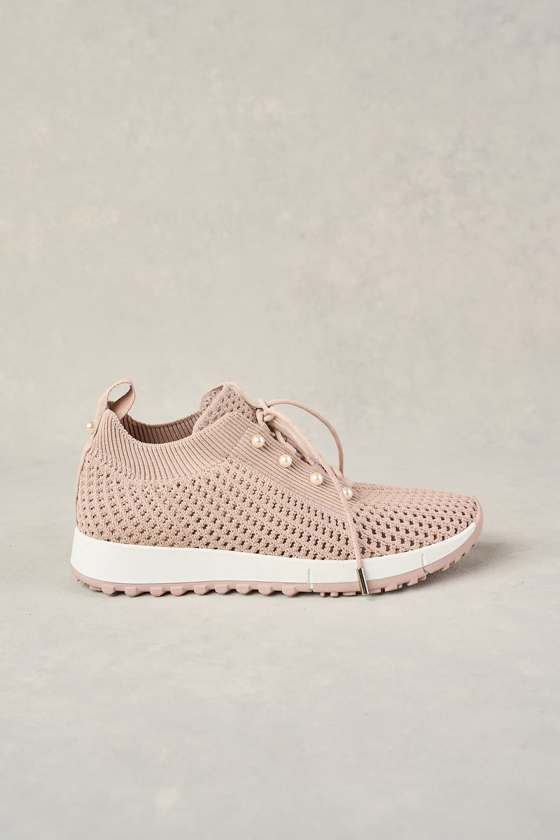 PERLA KNIT SNEAKER - DUSTY PINK