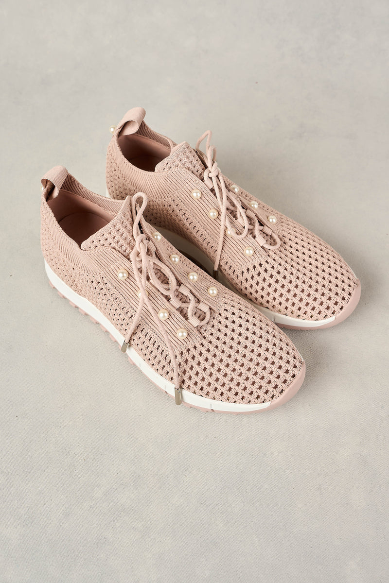 PERLA KNIT SNEAKER - DUSTY PINK