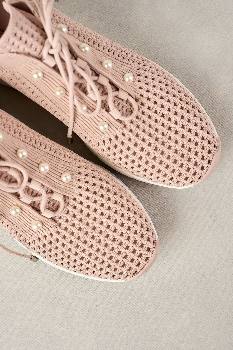 PERLA KNIT SNEAKER - DUSTY PINK