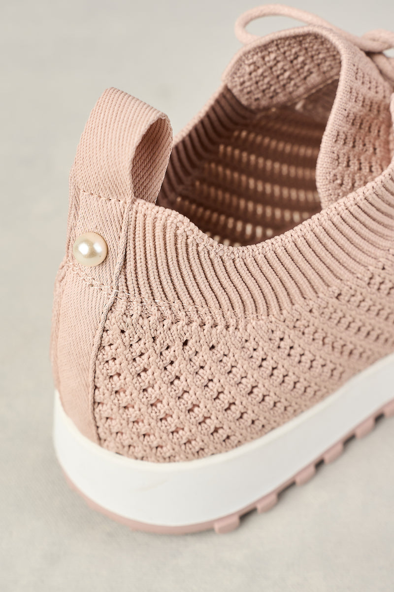 PERLA KNIT SNEAKER - DUSTY PINK