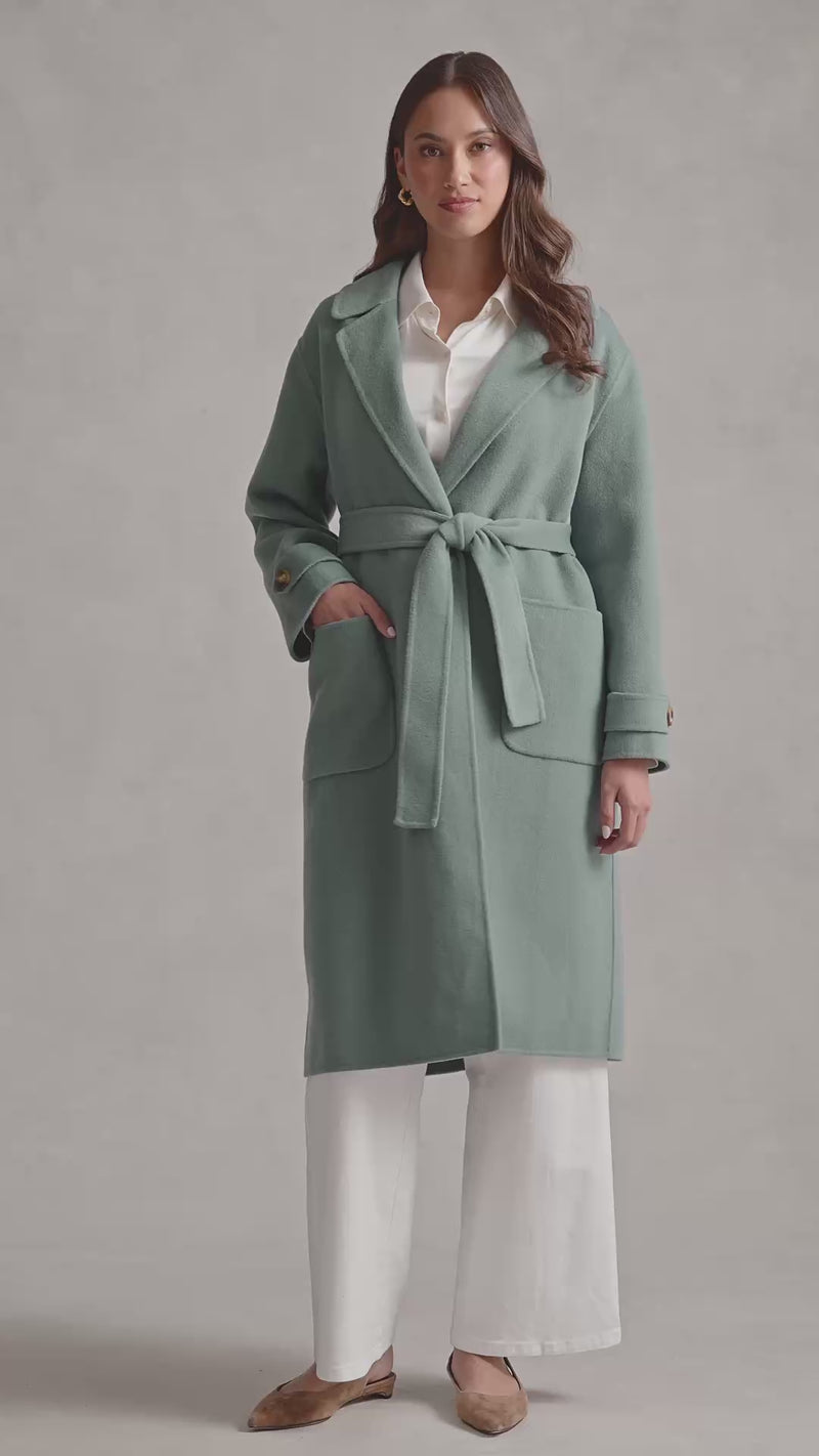 Wool Coat - Steel Blue