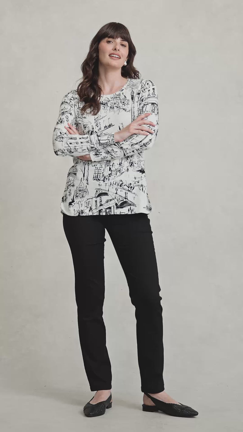Long Sleeve Organic T-Shirt - Paris Print