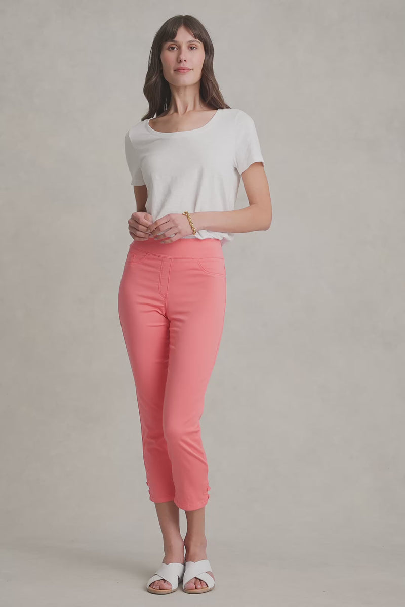 Bengajean Three Quarter Button Detail - Bright Coral