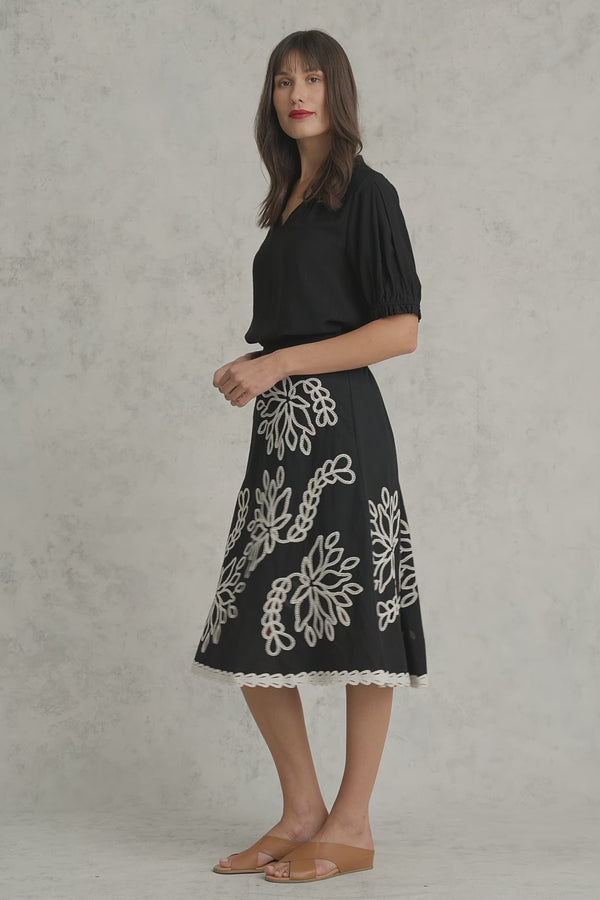 Embroidered Cotton Skirt