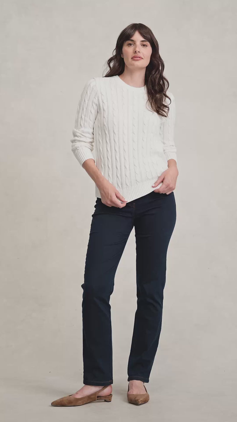 Long Sleeve Cable Knit - Cream