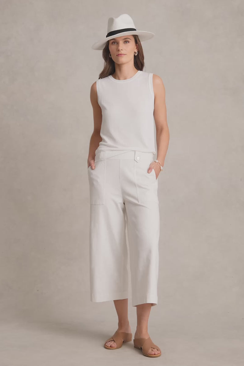 Linen Culotte - White