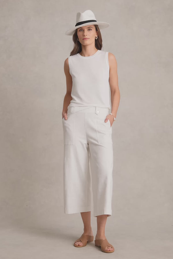 Linen Culotte - White