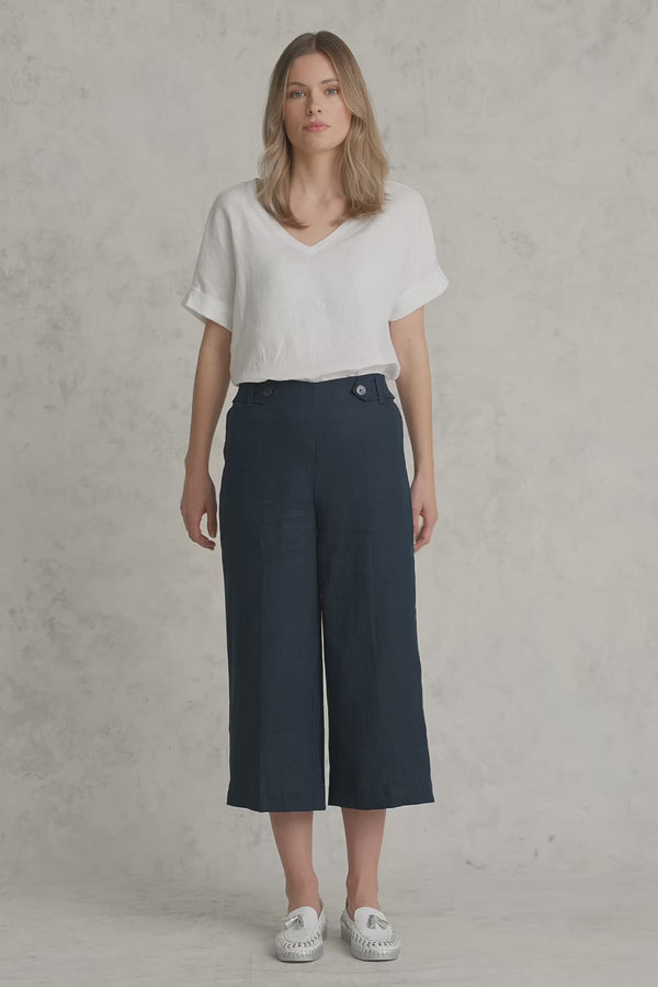 Linen Culotte - Ink