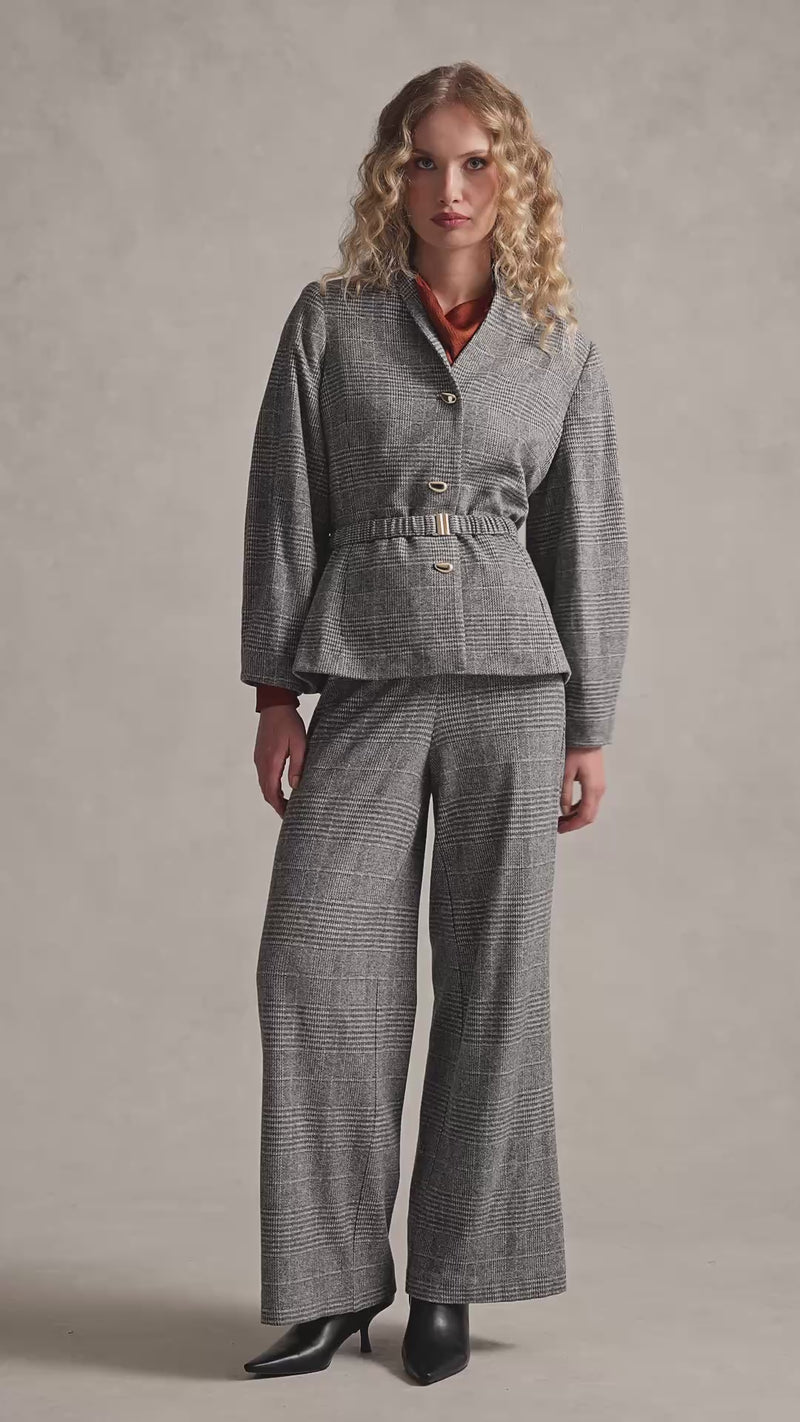 Sculpted Check Jacket - Glen Check