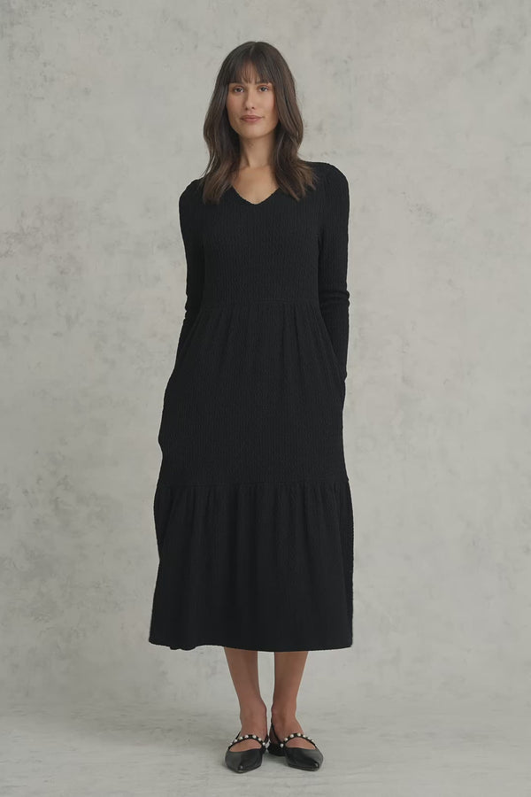 Textured Jacquard Midi Dress